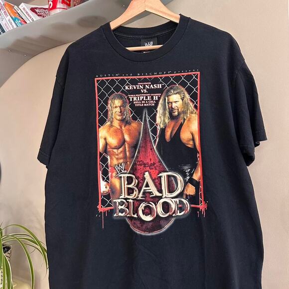 Vintage WWE Bad Blood Kevin Nash Vs Triple H Shirt - Picture 2 of 8